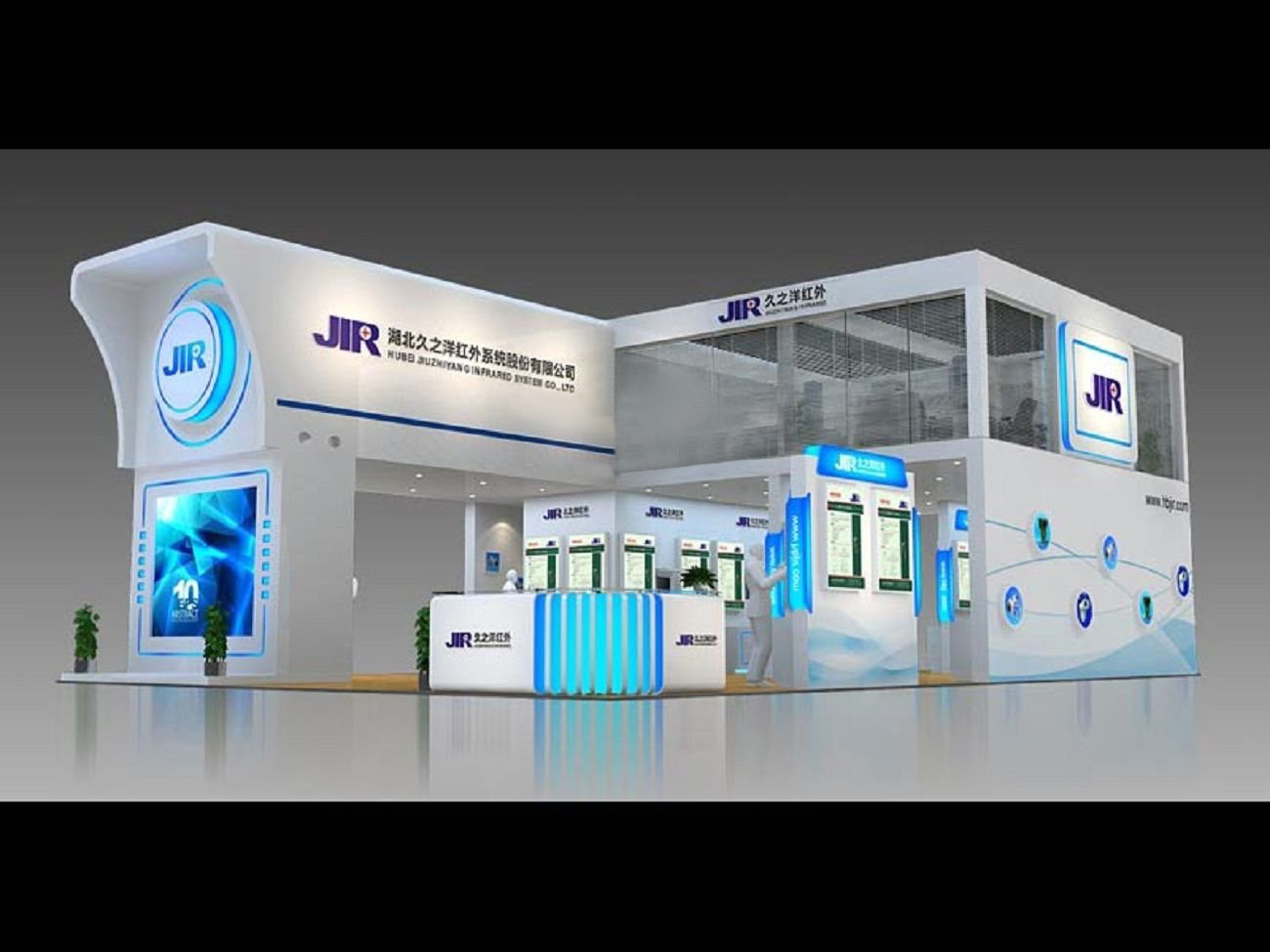ISLE展会180平方展台设计搭建适用于互联网、环保、LED行业